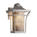 Justice Design Group Fusion Summit 1 Light Brushed Nickel Small Outdoor Wall Sconce Mercury Glass Shade
