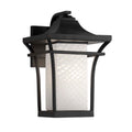 Justice Design Group Fusion Summit 1 Light Matte Black Small Outdoor Wall Sconce Weave Shade