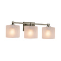 Justice Design Group Fusion Tetra 3 Light Brushed Nickel Bath Bar Frosted Crackle Oval Shade