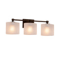 Justice Design Group Fusion Tetra 3 Light Dark Bronze Bath Bar Frosted Crackle Oval Shade