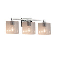Justice Design Group Fusion Tetra 3 Light Polished Chrome Bath Bar Seeded Oval Shade