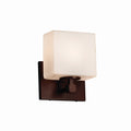 Justice Design Group Fusion Tetra 1 Light Dark Bronze Ada Wall Sconce Opal Rectangle Shade