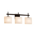 Justice Design Group Fusion Union 3 Light Dark Bronze Bath Bar Opal Oval Shade