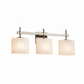 Justice Design Group Fusion Union 3 Light Brushed Nickel Bath Bar Opal Oval Shade