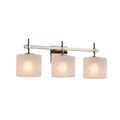 Justice Design Group Fusion Union 3 Light Brushed Nickel Bath Bar Frosted Crackle Oval Shade