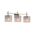 Justice Design Group Fusion Union 3 Light Brushed Nickel Bath Bar Seeded Oval Shade