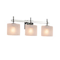 Justice Design Group Fusion Union 3 Light Polished Chrome Bath Bar Frosted Crackle Oval Shade