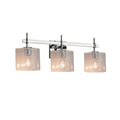 Justice Design Group Fusion Union 3 Light Polished Chrome Bath Bar Seeded Oval Shade