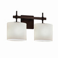 Justice Design Group Fusion Union 2 Light Dark Bronze Bath Bar Opal Oval Shade