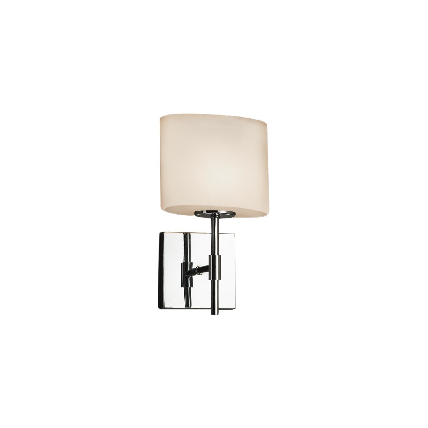 Justice Design Group Fusion Union 1 Light Polished Chrome Ada Wall Sconce Opal Oval Shade