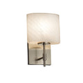 Justice Design Group Fusion Union 1 Light Brushed Nickel Wall Sconce Weave Oval Shade