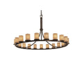 Justice Design Group Limoges Dakota 21 Light Dark Bronze Chandelier Dark Bronze Cylinder Flat Rim Shade