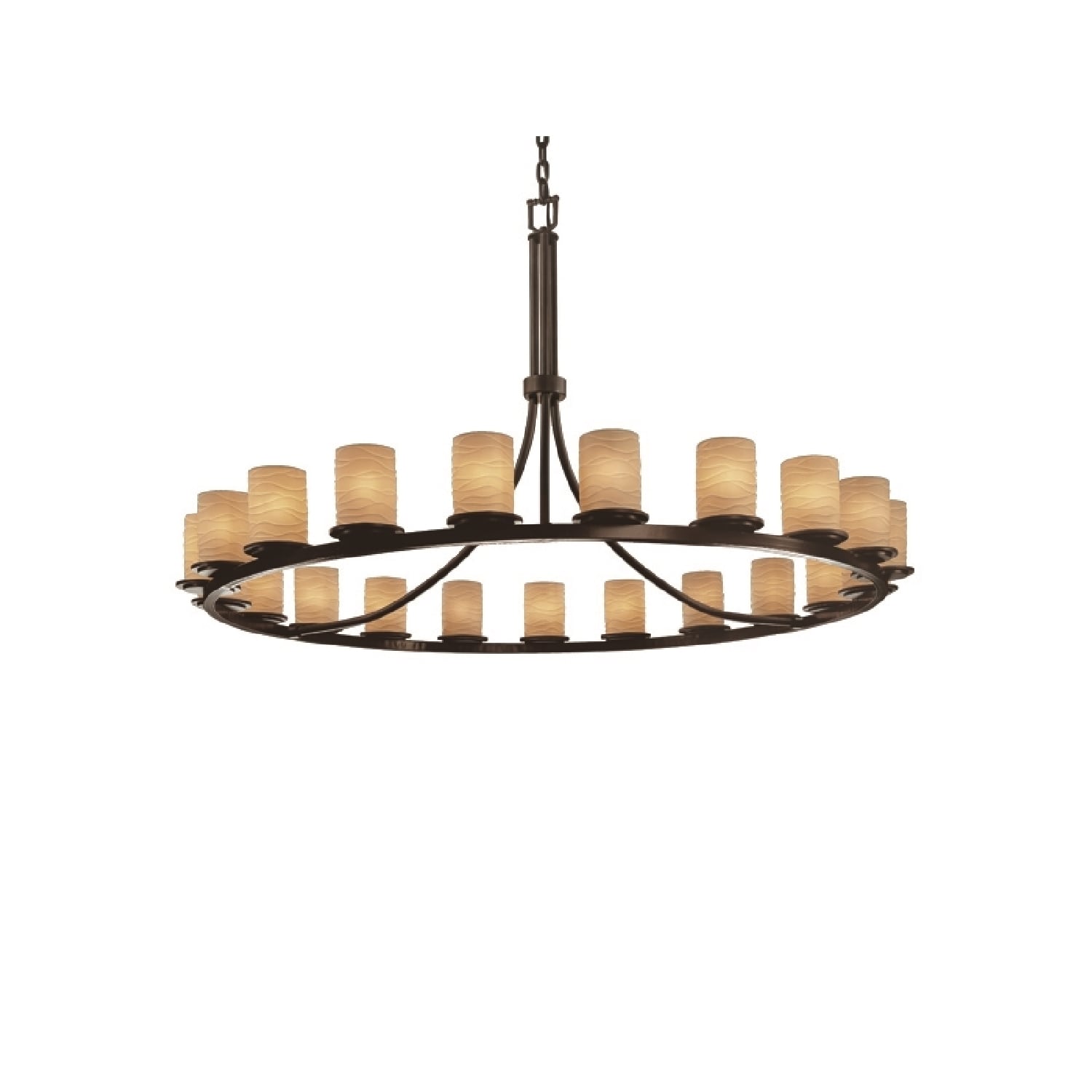 Justice Design Group Limoges Dakota 21 Light Dark Bronze Chandelier Dark Bronze Cylinder Flat Rim Shade