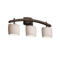 Justice Design Group Limoges Archway 3 Light Dark Bronze Bath Bar Waves Oval Shade