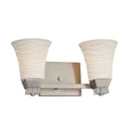 Justice Design Group Limoges Ardent 2 Light Brushed Nickel Bath Bar Round Flared Waves Impressions