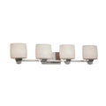 Justice Design Group Limoges Ardent 4 Light Brushed Nickel Bath Bar Oval Waves Impressions
