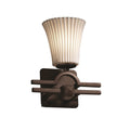 Justice Design Group Limoges Argyle 1 Light Dark Bronze Wall Sconce Pleats Round Flared Shade