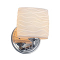 Justice Design Group Limoges Bronx 1 Light Polished Chrome Wall Sconce Oval Waves Impressions