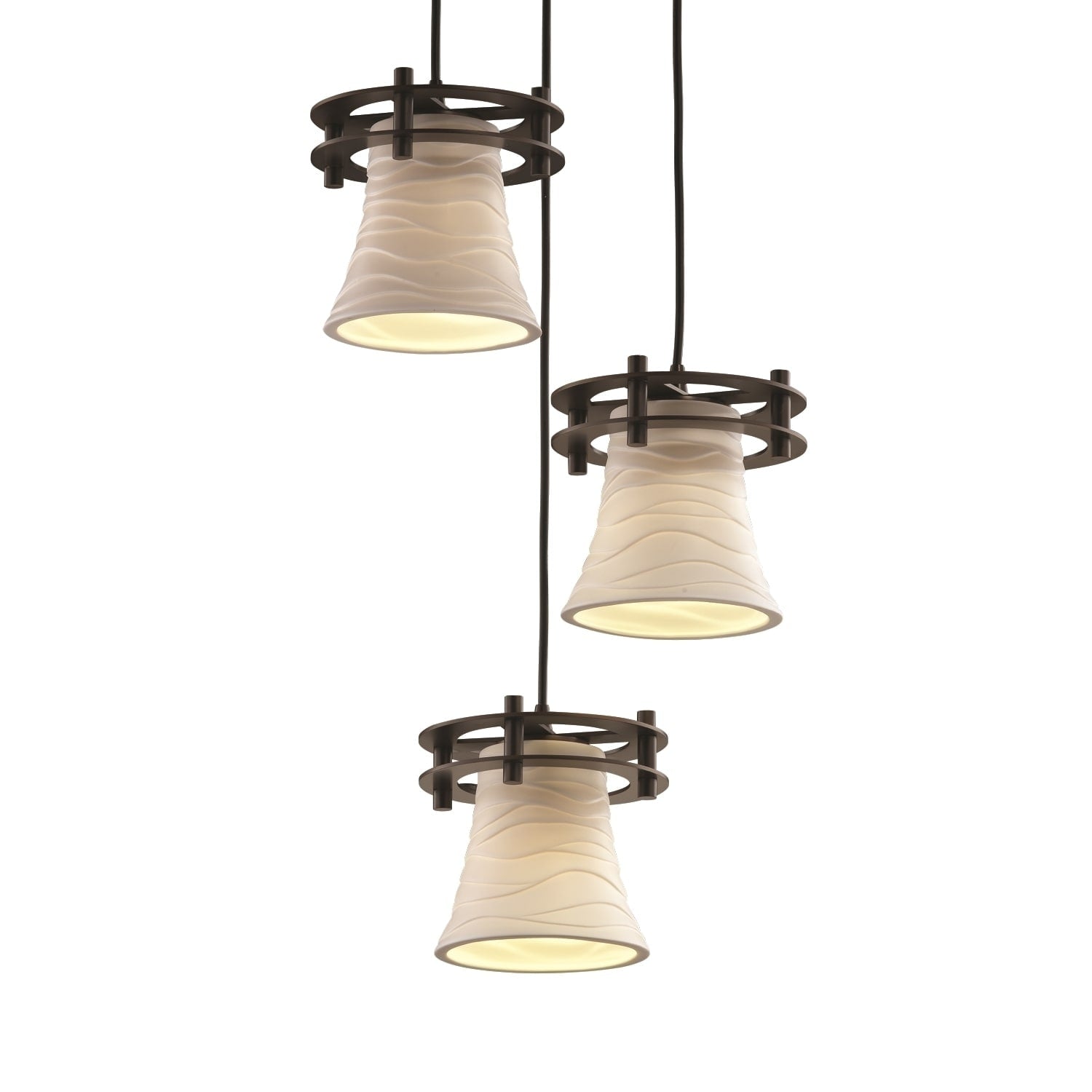 Justice Design Group Limoges Circa 3 Light Cluster Pendant Bronze