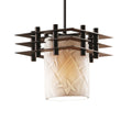 Copper Grove Ravenstein 1 Light Pendant With Cylindrical Glass Shade In 3 Square Metal Frame