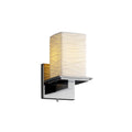 Justice Design Group Limoges Montana 1 Light Polished Chrome Wall Sconce Waves Square Flat Rim Shade