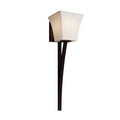 Justice Design Group Limoges Sabre 1 Light Dark Bronze Wall Sconce Waterfall Square Flared Shade