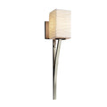 Justice Design Group Limoges Sabre 1 Light Brushed Nickel Wall Sconce Waves Square Flat Rim Shade