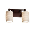 Justice Design Group Limoges Tetra 2 Light Dark Bronze Bath Bar Sawtooth Cylinder Flat Rim Shade