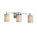 Justice Design Group Limoges Tetra 3 Light Polished Chrome Bath Bar Waves Cylinder Flat Rim Shade