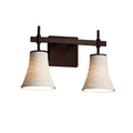 Justice Design Group Limoges Union 2 Light Dark Bronze Bath Bar Waves Round Flared Shade