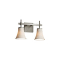 Justice Design Group Limoges Union 2 Light Brushed Nickel Bath Bar Waves Round Flared Shade
