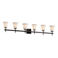 Justice Design Limoges Union 6 Light Matte Black Bath Bar Round Flared Waves Impressions