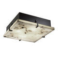 Justice Design Group Lumenaria Clips 2 Light Matte Black Flush Mount Faux Alabaster Shade