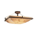 Copper Grove Nierembergia Square Semi Flush Mount With Alabaster Shade
