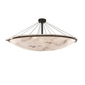 Justice Design Lumenaria Ring 16 Light Dark Bronze Round Bowl Semi Flush Faux Alabaster Shade