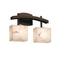 Justice Design Group Lumenaria Archway 2 Light Dark Bronze Bath Bar Faux Alabaster Rectangle Shade