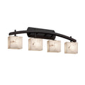 Justice Design Group Lumenaria Archway 4 Light Dark Bronze Bath Bar Faux Alabaster Rectangle Shade