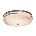 Justice Design Group Lumenaria Atlas Brushed Nickel 19 Inch Led Round Flush Mount Faux Alabaster Shade
