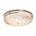 Justice Design Group Lumenaria Atlas Polished Chrome 19 Inch Led Round Flush Mount Faux Alabaster Shade