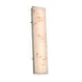 Justice Design Group Lumenaria Avalon 36 Inch Brushed Nickel Ada Led Outdoor Wall Sconce Faux Alabaster Shade