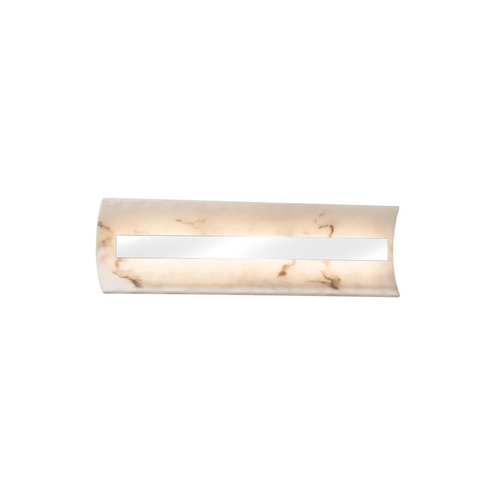 Justice Design Group Lumenaria Contour 21 Inch Polished Chrome Ada Led Wall Bath Bar Faux Alabaster Shade