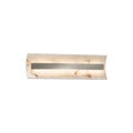 Justice Design Group Lumenaria Contour 21 Inch Brushed Nickel Ada Led Wall Bath Bar Faux Alabaster Shade