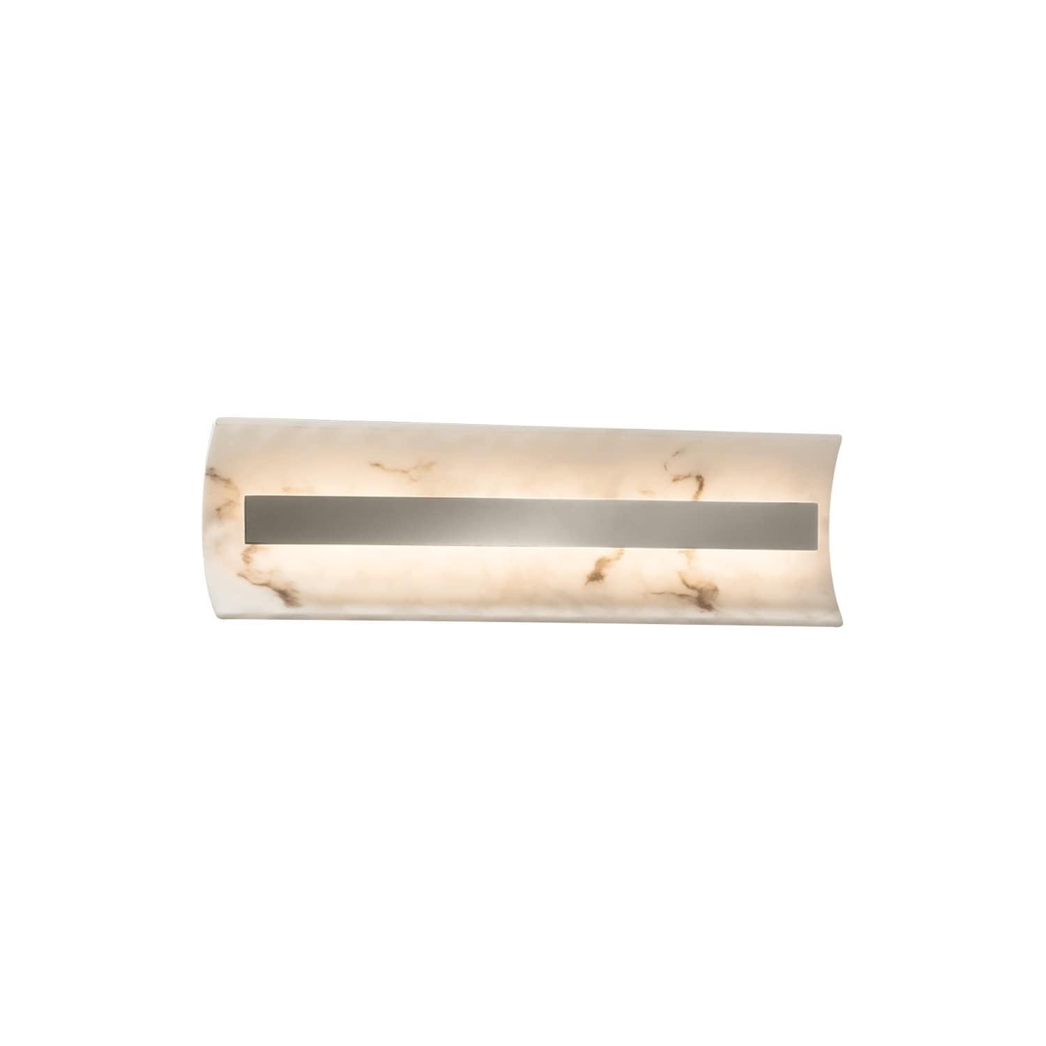 Justice Design Group Lumenaria Contour 21 Inch Brushed Nickel Ada Led Wall Bath Bar Faux Alabaster Shade