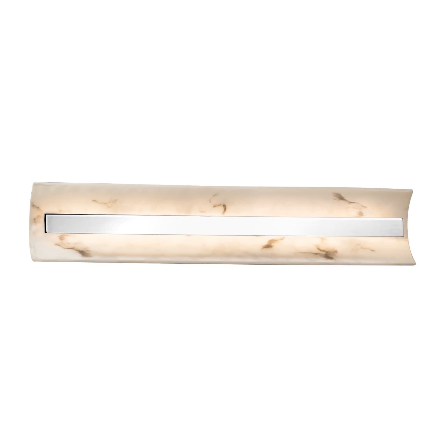 Justice Design Group Lumenaria Contour 29 Inch Polished Chrome Ada Led Wall Bath Bar Faux Alabaster Shade