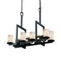 Justice Design Group Lumenaria Dakota 8 Light Matte Black Chandelier Faux Alabaster Cylinder W Flat Rim Shade