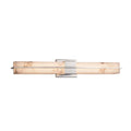 Justice Design Group Lumenaria Era Polished Chrome 30 Inch Led Linear Wall Bath Light Faux Alabaster Shade