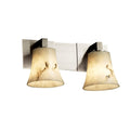 Justice Design Group Lumenaria Modular 2 Light Brushed Nickel Bath Bar Faux Alabaster Round Flared Shade