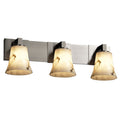 Justice Design Group Lumenaria Modular 3 Light Brushed Nickel Bath Bar Faux Alabaster Round Flared Shade