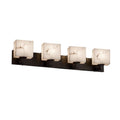 Justice Design Group Lumenaria Modular 4 Light Dark Bronze Bath Bar Faux Alabaster Rectangle Shade