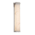 Justice Design Group Lumenaria Pacific 36 Inch Brushed Nickel Led Outdoor Wall Sconce Faux Alabaster Shade